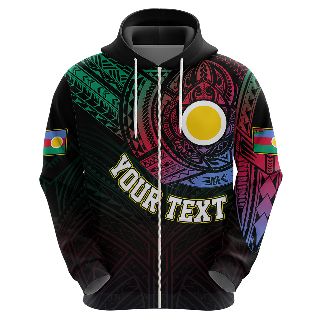 Custom Vanuatu Hoodie Turtle Chest Tattoo Flag Color - Shefa LT7
