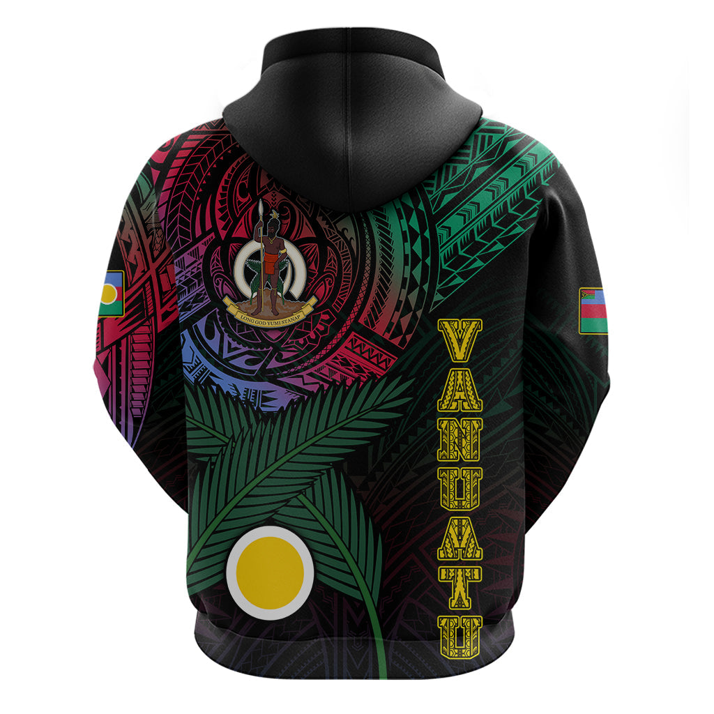 Custom Vanuatu Hoodie Turtle Chest Tattoo Flag Color - Shefa LT7