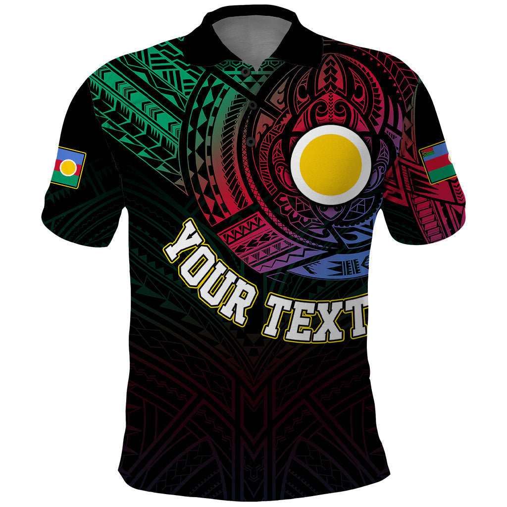 Custom Vanuatu Polo Shirt Turtle Chest Tattoo Flag Color Shefa LT7