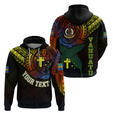 Custom Vanuatu Hoodie Turtle Chest Tattoo Flag Color - Tafea LT7