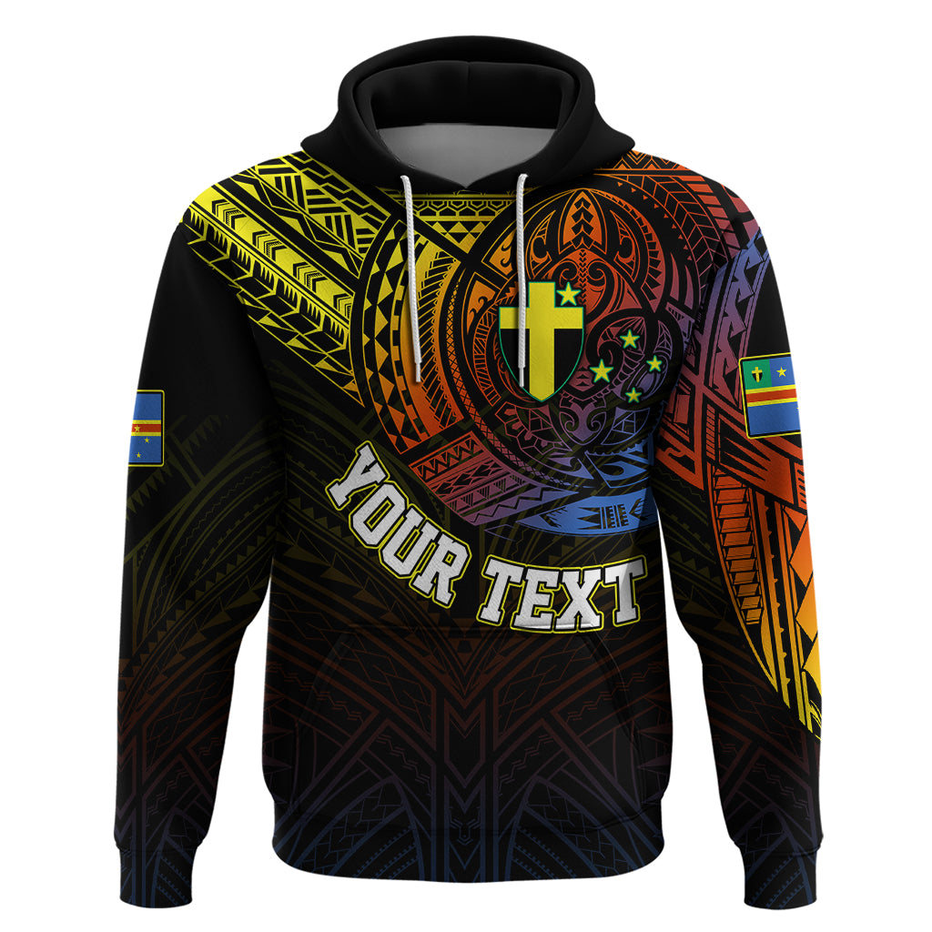Custom Vanuatu Hoodie Turtle Chest Tattoo Flag Color - Tafea LT7