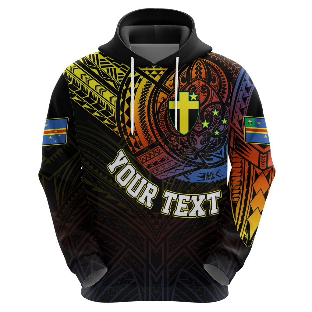 Custom Vanuatu Hoodie Turtle Chest Tattoo Flag Color - Tafea LT7