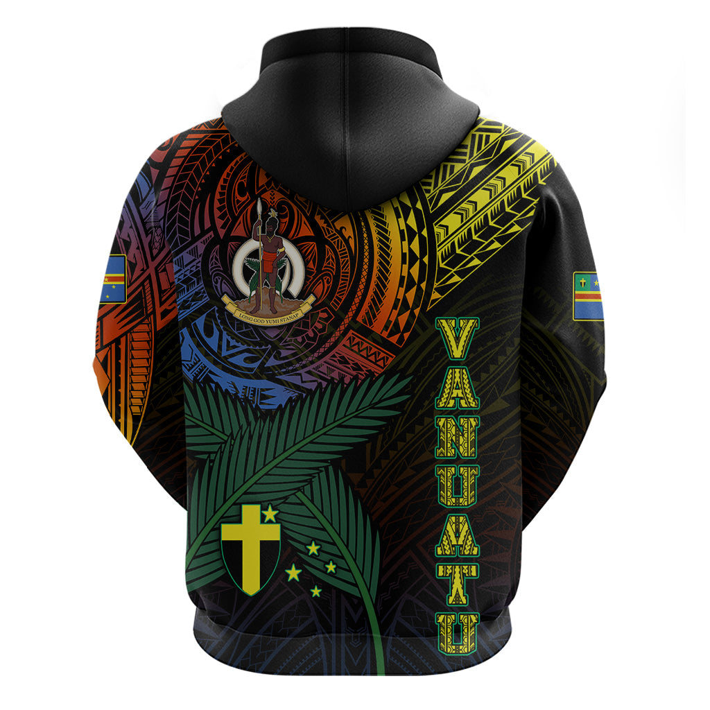 Custom Vanuatu Hoodie Turtle Chest Tattoo Flag Color - Tafea LT7