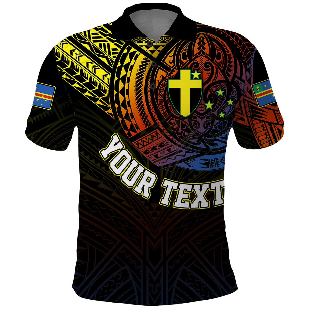 Custom Vanuatu Polo Shirt Turtle Chest Tattoo Flag Color Tafea LT7