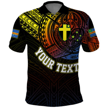 Custom Vanuatu Polo Shirt Turtle Chest Tattoo Flag Color Tafea LT7