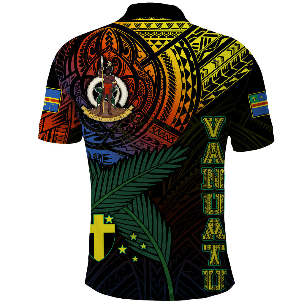 Custom Vanuatu Polo Shirt Turtle Chest Tattoo Flag Color Tafea LT7