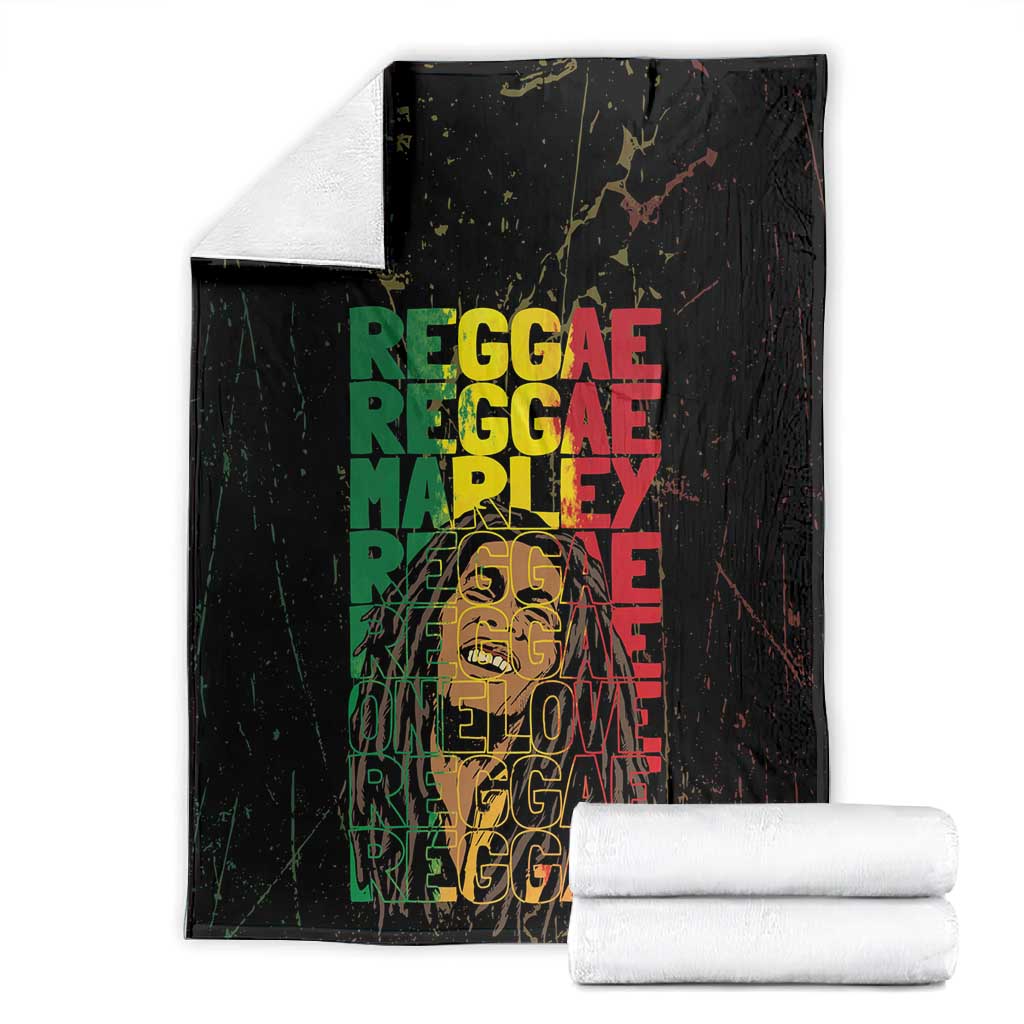 Reggae King Marley Blanket Typeset Grunge Style LT7