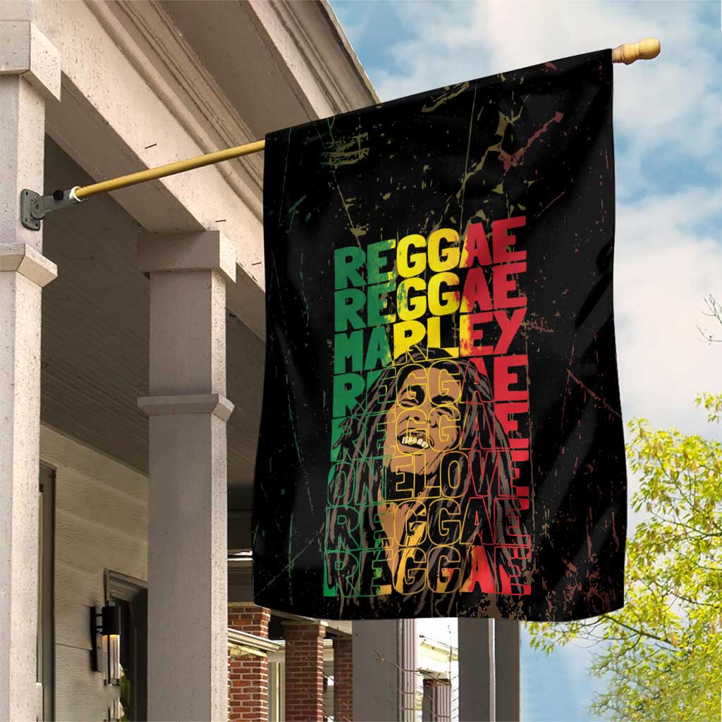 Reggae King Marley Garden Flag Typeset Grunge Style LT7