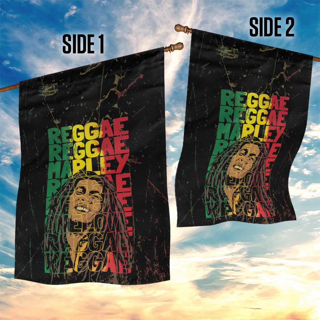 Reggae King Marley Garden Flag Typeset Grunge Style LT7