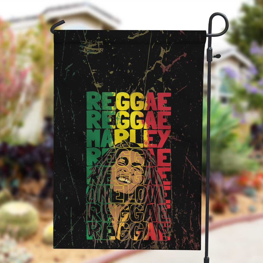 Reggae King Marley Garden Flag Typeset Grunge Style LT7