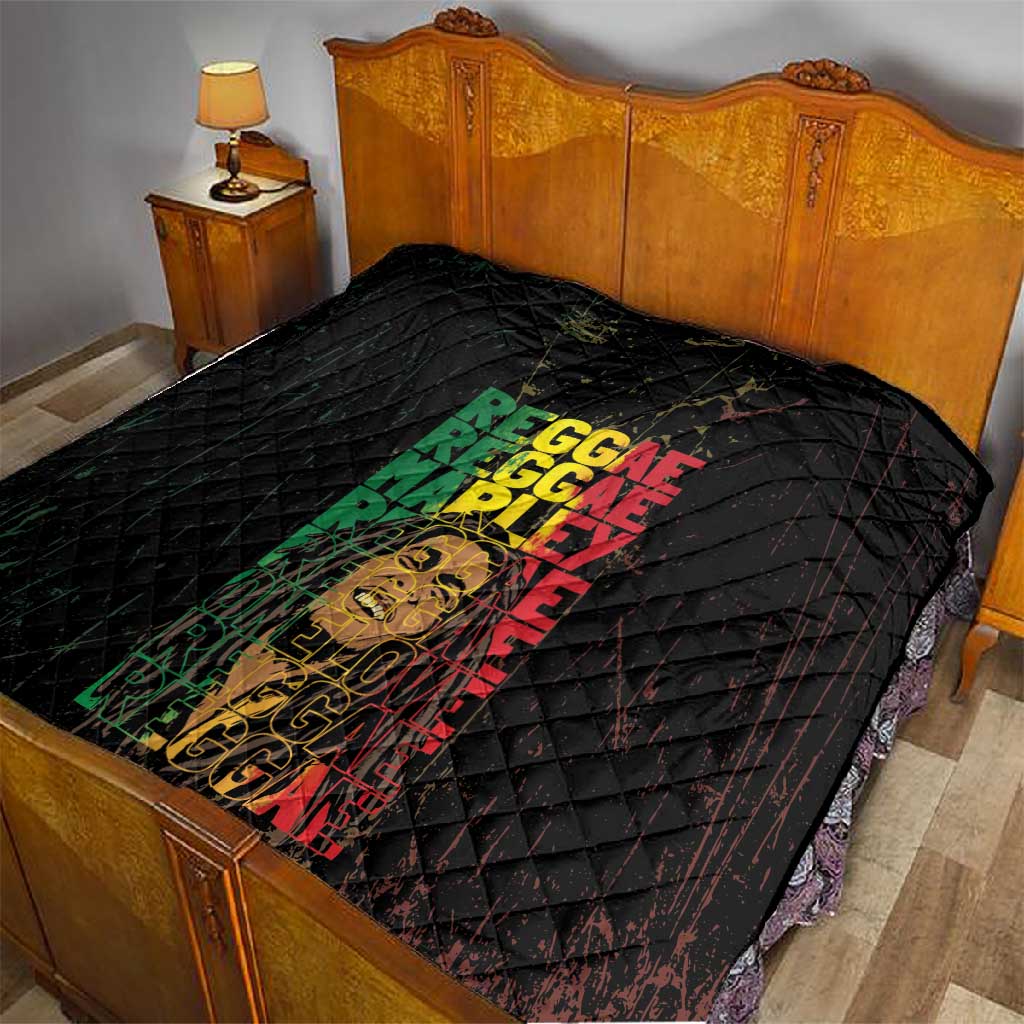 Reggae King Marley Quilt Typeset Grunge Style LT7