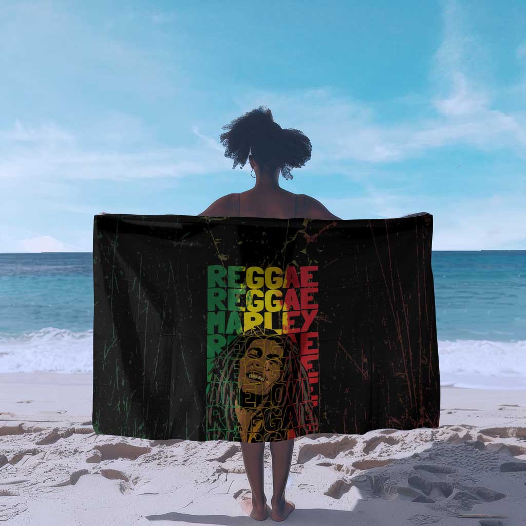 Reggae King Marley Sarong Typeset Grunge Style LT7