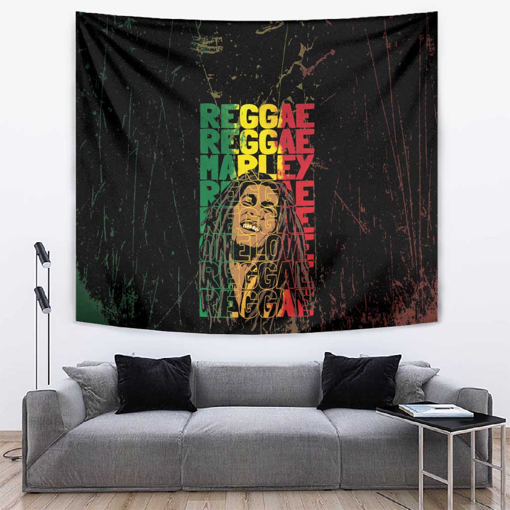 Reggae King Marley Tapestry Typeset Grunge Style LT7
