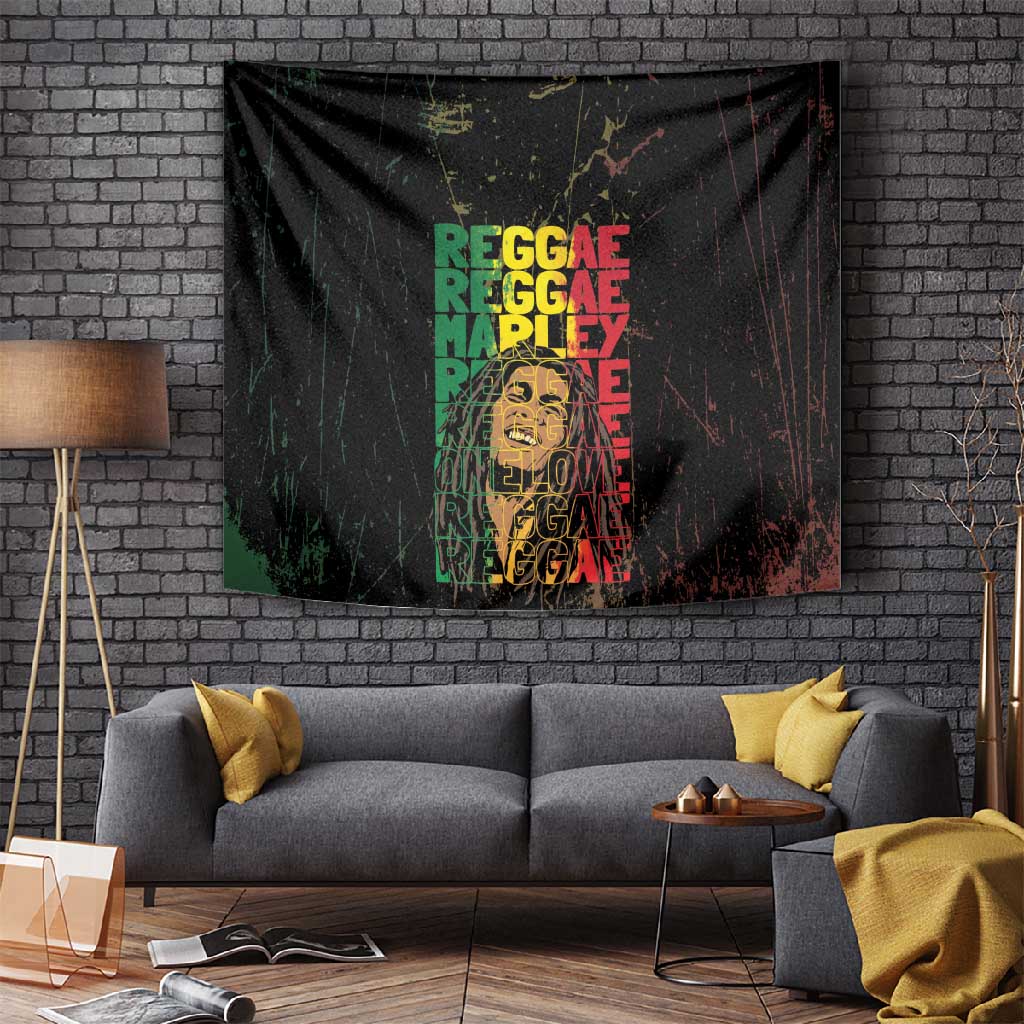 Reggae King Marley Tapestry Typeset Grunge Style LT7