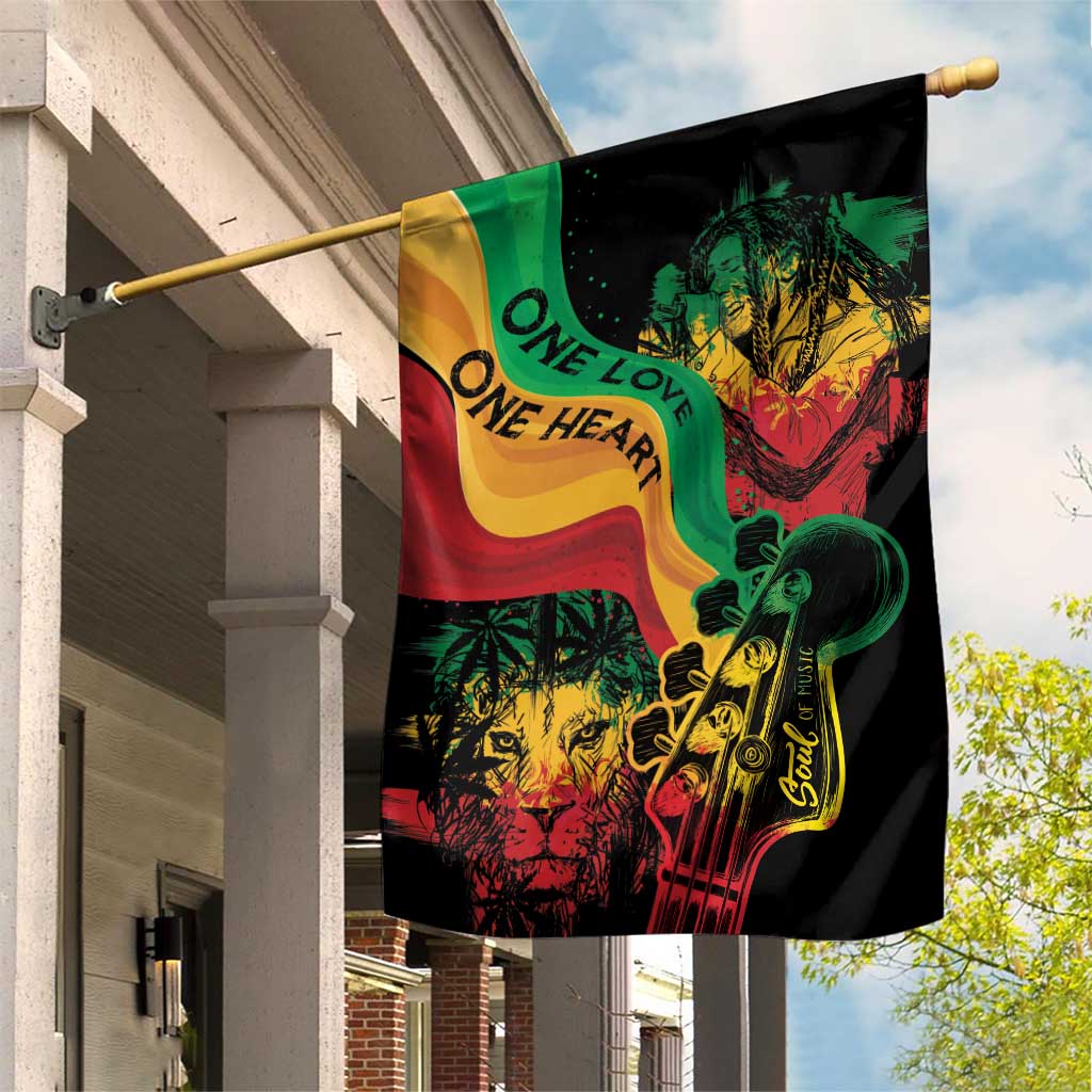 Reggae Day Garden Flag One Love One Heart LT7