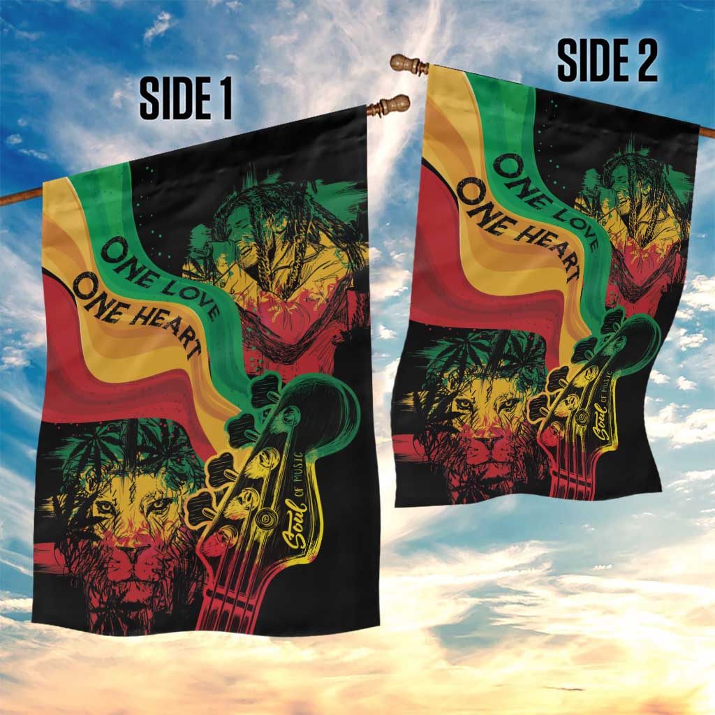 Reggae Day Garden Flag One Love One Heart LT7