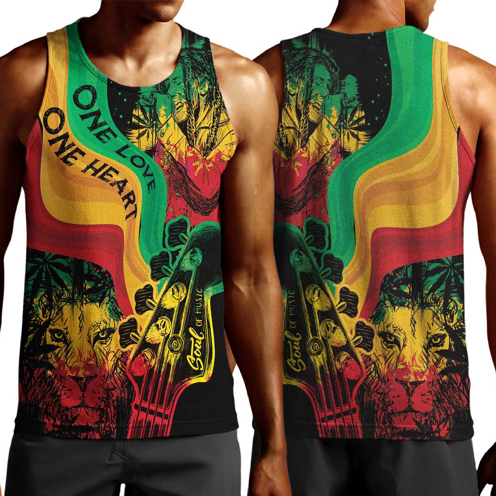 Reggae Day Men Tank Top One Love One Heart LT7