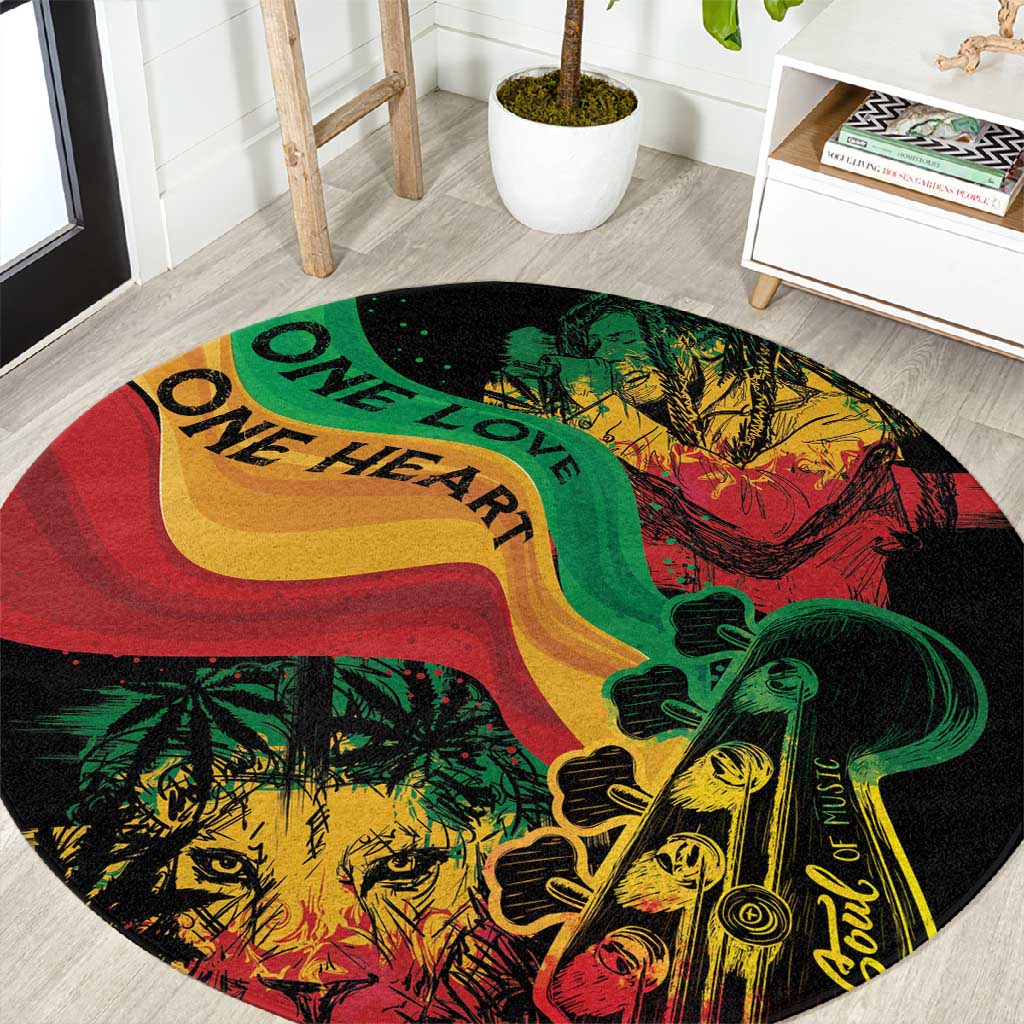 Reggae Day Round Carpet One Love One Heart LT7