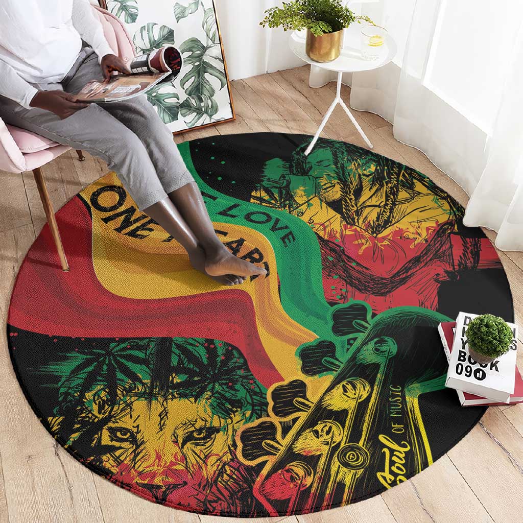 Reggae Day Round Carpet One Love One Heart LT7