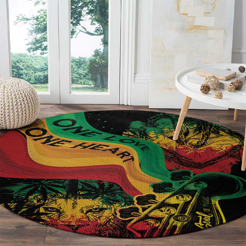 Reggae Day Round Carpet One Love One Heart LT7