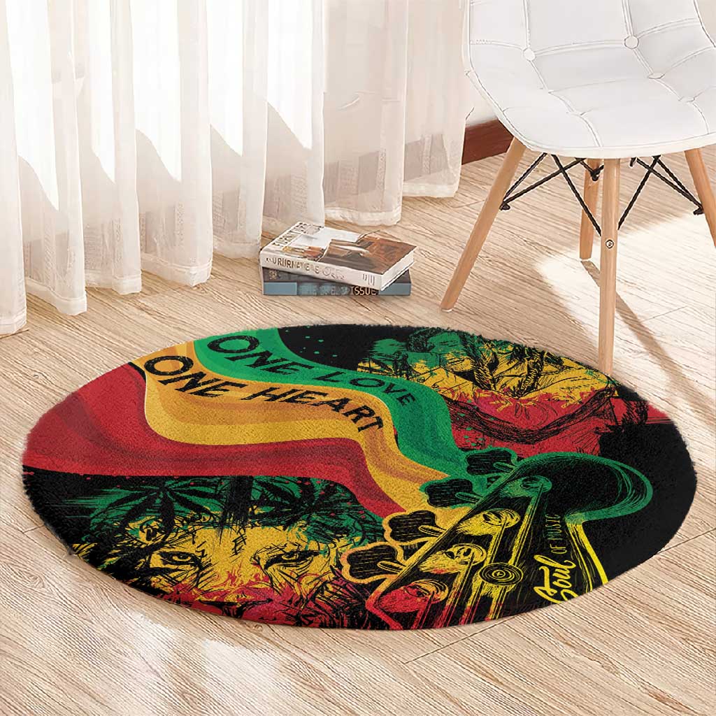 Reggae Day Round Carpet One Love One Heart LT7