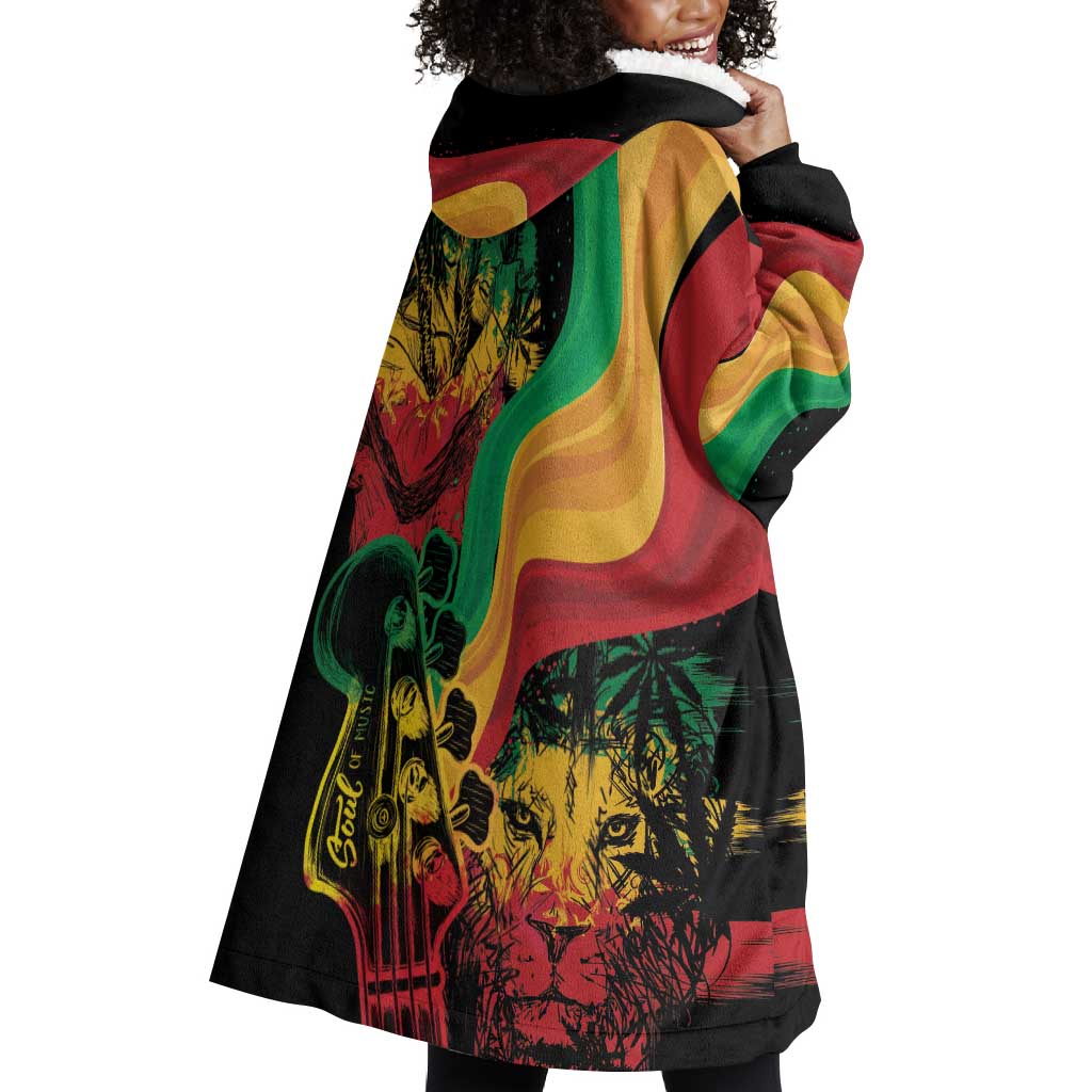 Reggae Day Wearable Blanket Hoodie One Love One Heart LT7