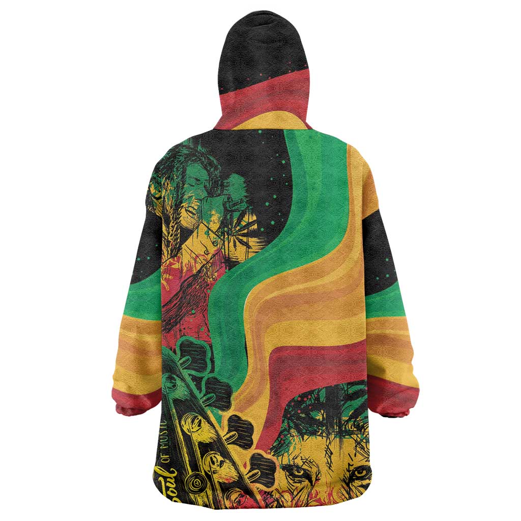 Reggae Day Wearable Blanket Hoodie One Love One Heart LT7