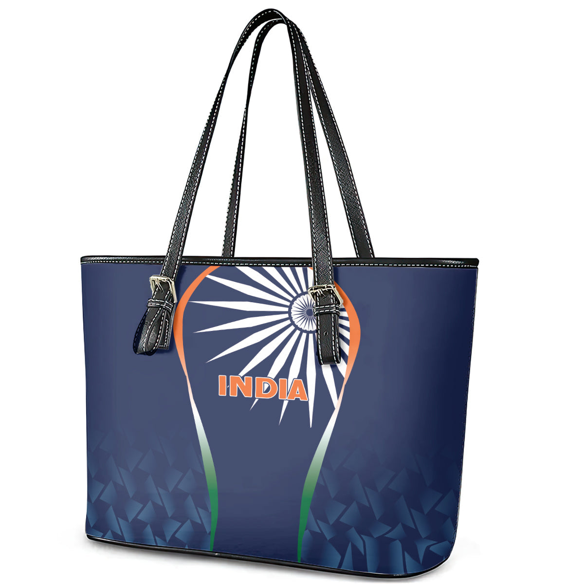 India Cricket World Cup 2024 Leather Tote Bag Men In Blue Dynamic LT7