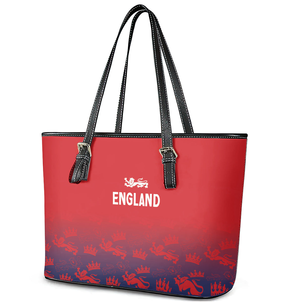 England Cricket World Cup 2024 Leather Tote Bag Seamless Inspiration LT7