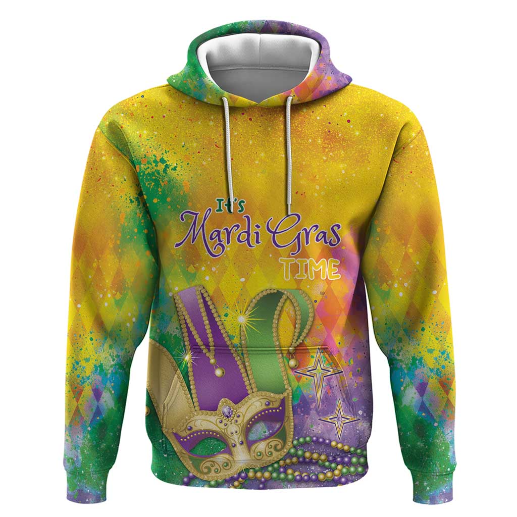Mardi Gras Hoodie Watercolor Mix - Carnival Bling LT7