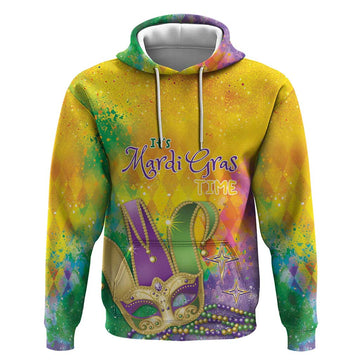 Mardi Gras Hoodie Watercolor Mix - Carnival Bling LT7
