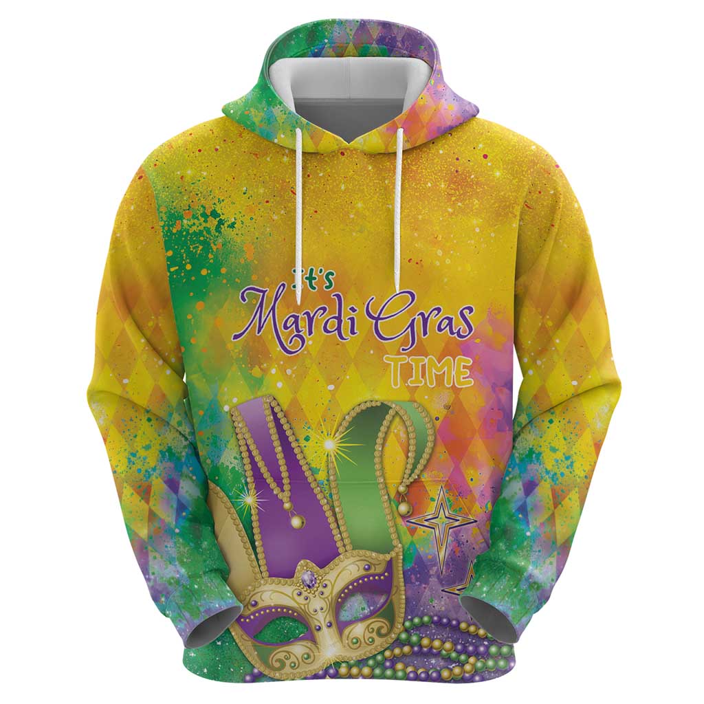 Mardi Gras Hoodie Watercolor Mix - Carnival Bling LT7