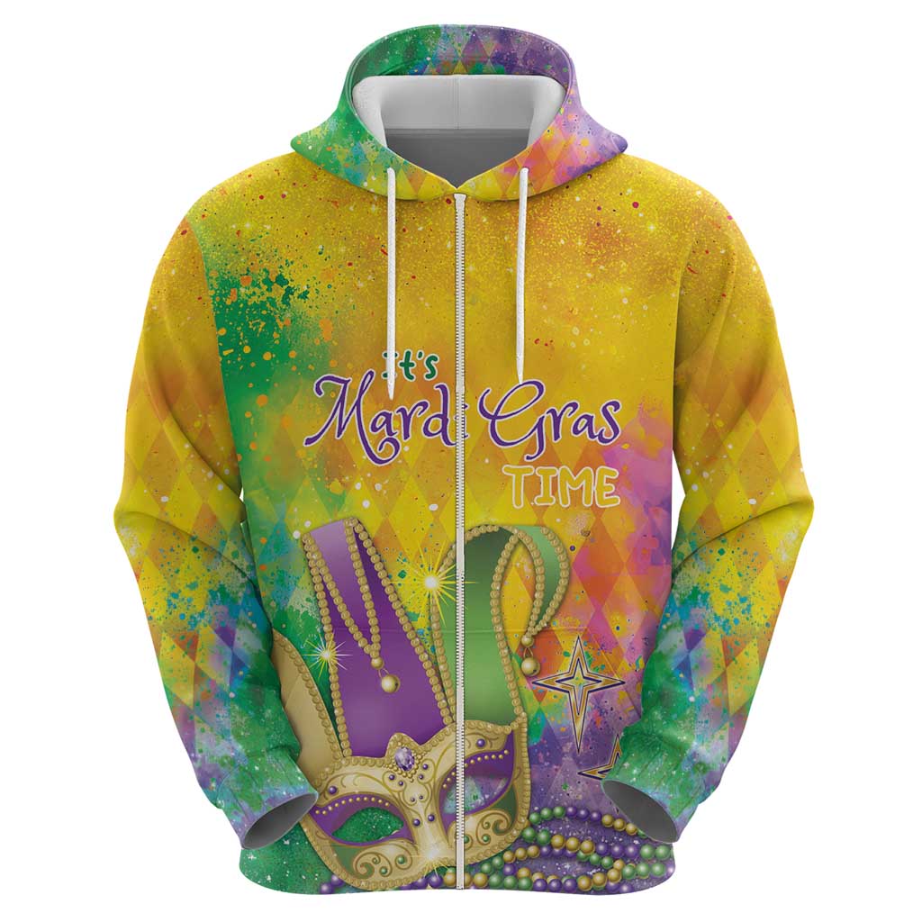 Mardi Gras Hoodie Watercolor Mix - Carnival Bling LT7