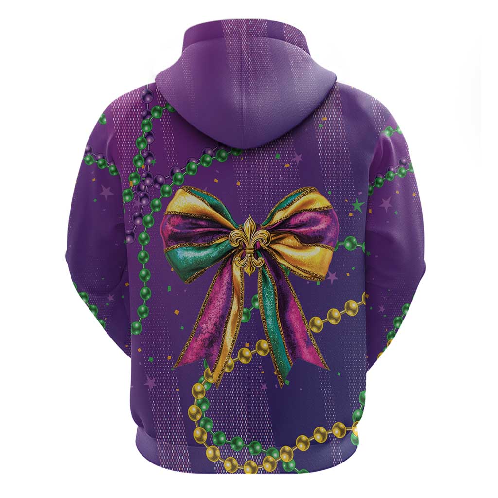 Mardi Gras Hoodie Coquette Bow Glitter Motifs LT7