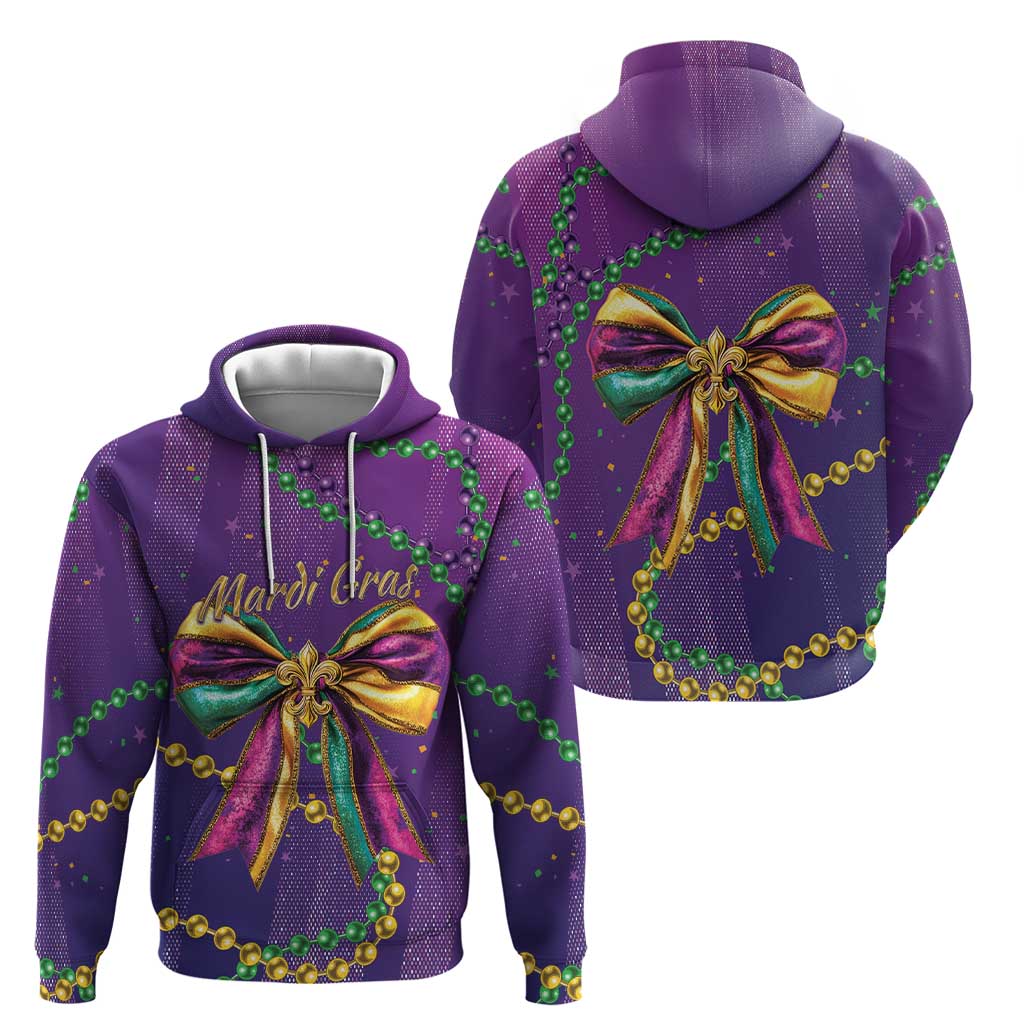 Mardi Gras Hoodie Coquette Bow Glitter Motifs LT7