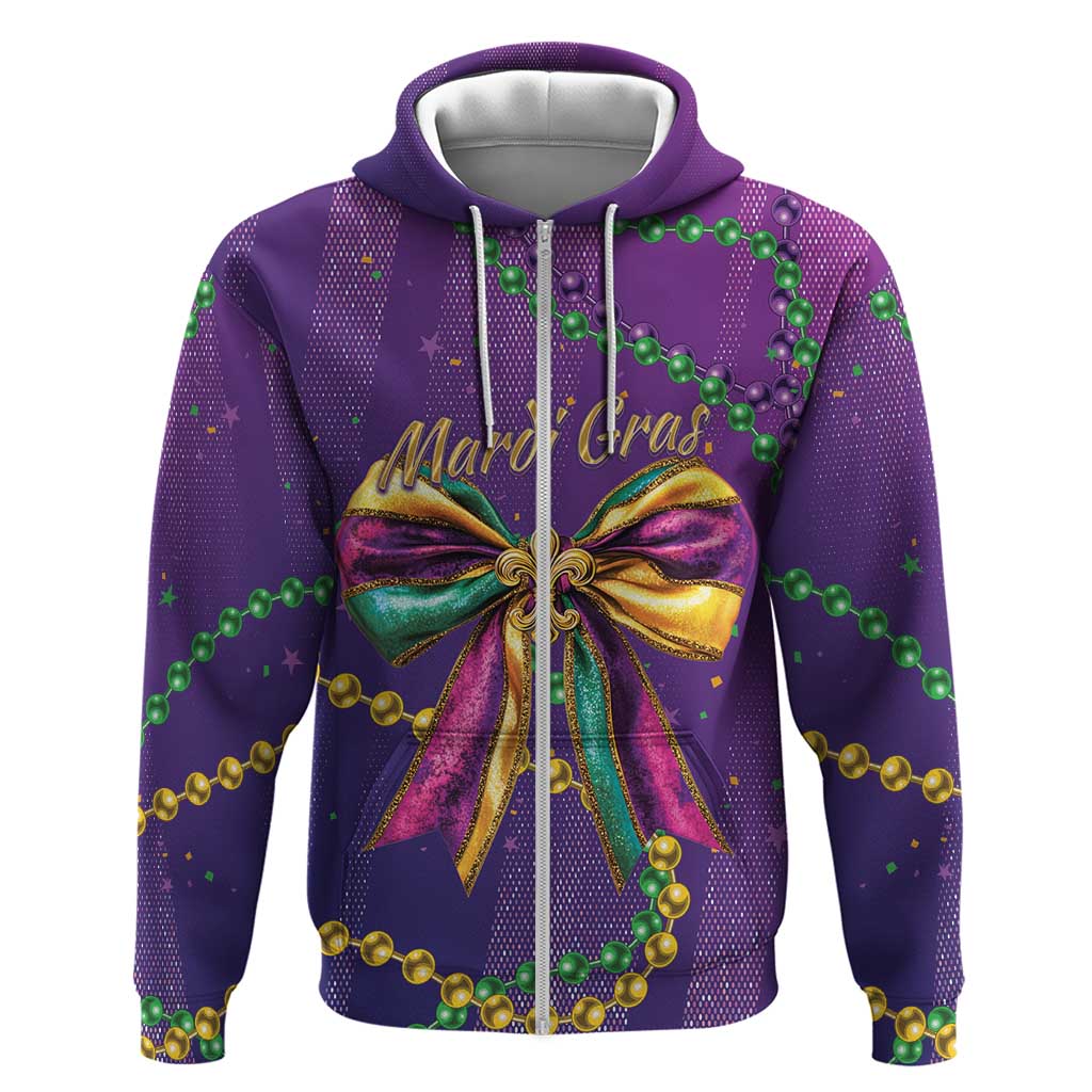 Mardi Gras Hoodie Coquette Bow Glitter Motifs LT7