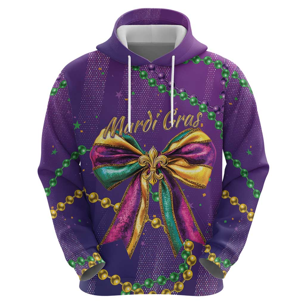 Mardi Gras Hoodie Coquette Bow Glitter Motifs LT7