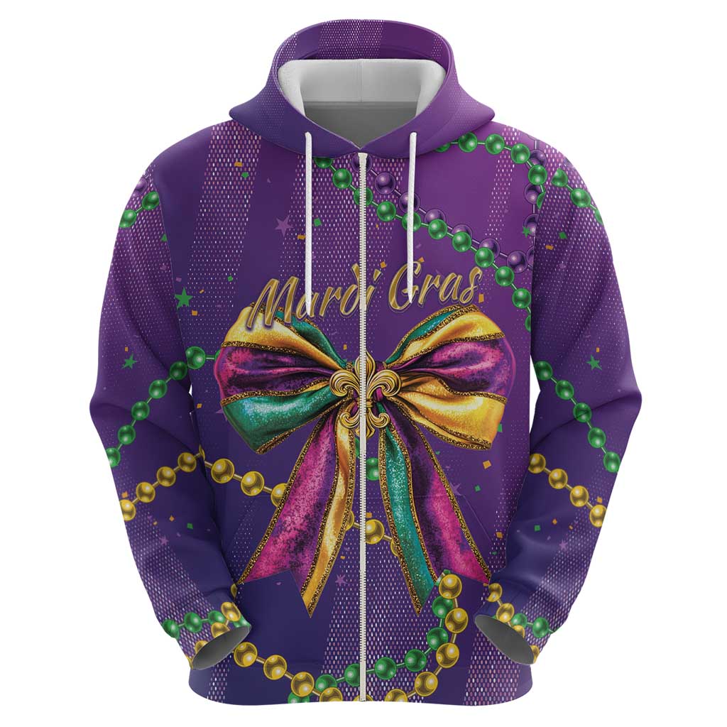 Mardi Gras Hoodie Coquette Bow Glitter Motifs LT7