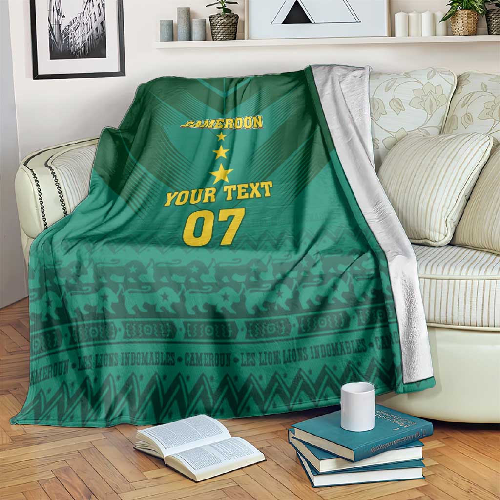 Custom Cameroon Football Blanket Nations Cup 2024 Les Lions Indomptables LT7