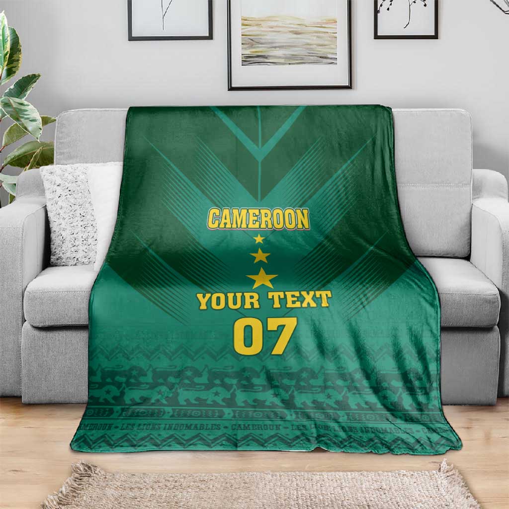 Custom Cameroon Football Blanket Nations Cup 2024 Les Lions Indomptables LT7