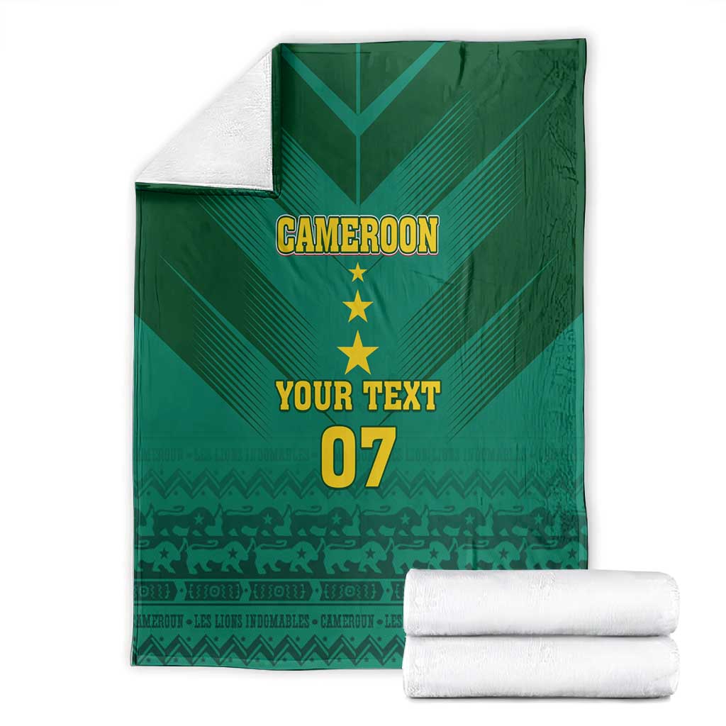 Custom Cameroon Football Blanket Nations Cup 2024 Les Lions Indomptables LT7