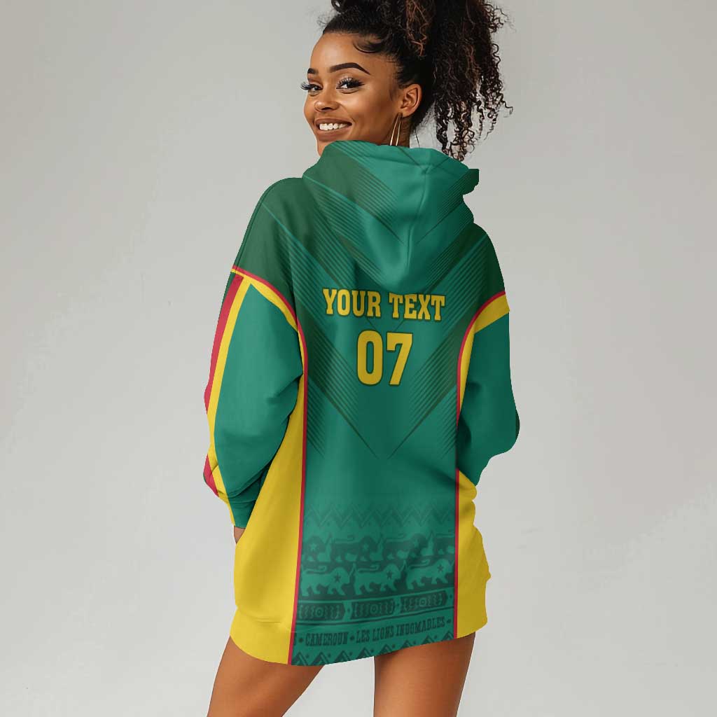 Custom Cameroon Football Hoodie Dress Nations Cup 2024 Les Lions Indomptables LT7
