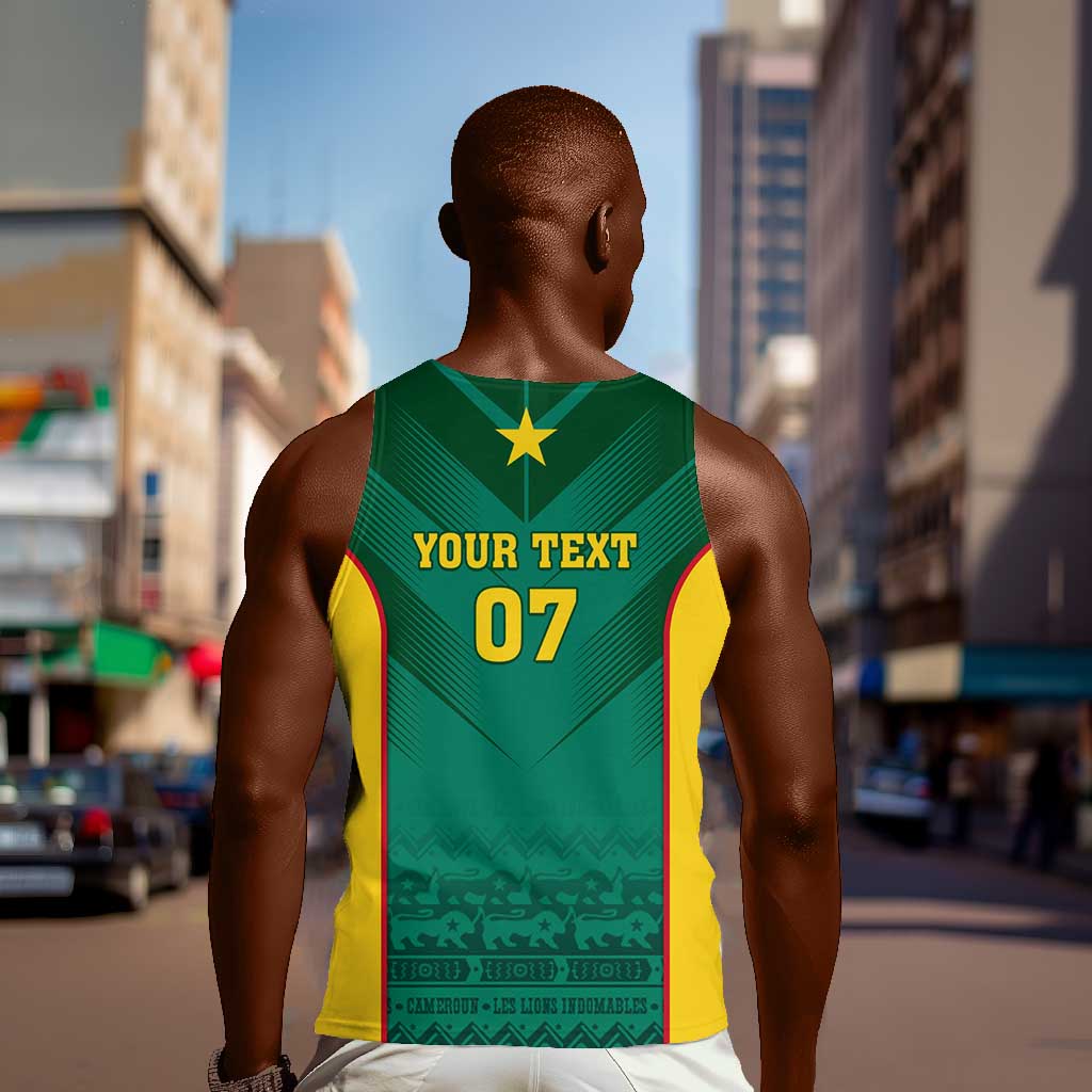 Custom Cameroon Football Men Tank Top Nations Cup 2024 Les Lions Indomptables LT7