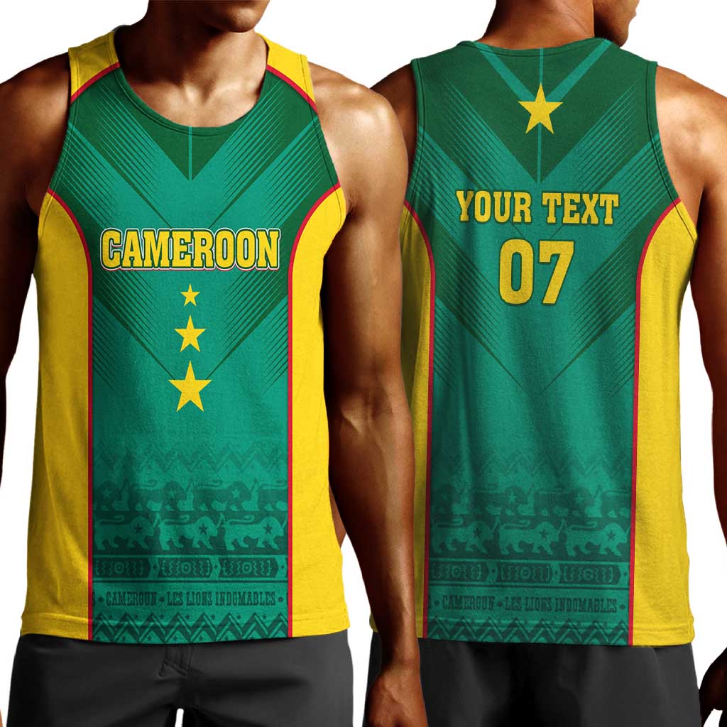 Custom Cameroon Football Men Tank Top Nations Cup 2024 Les Lions Indomptables LT7