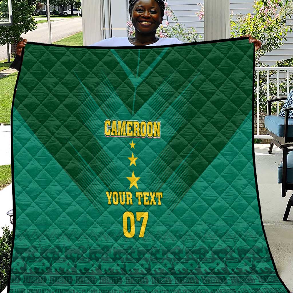 Custom Cameroon Football Quilt Nations Cup 2024 Les Lions Indomptables LT7