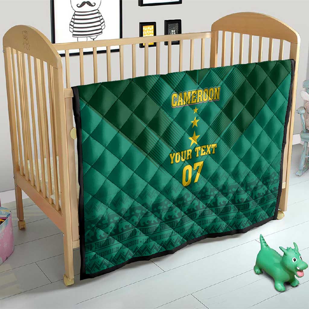Custom Cameroon Football Quilt Nations Cup 2024 Les Lions Indomptables LT7