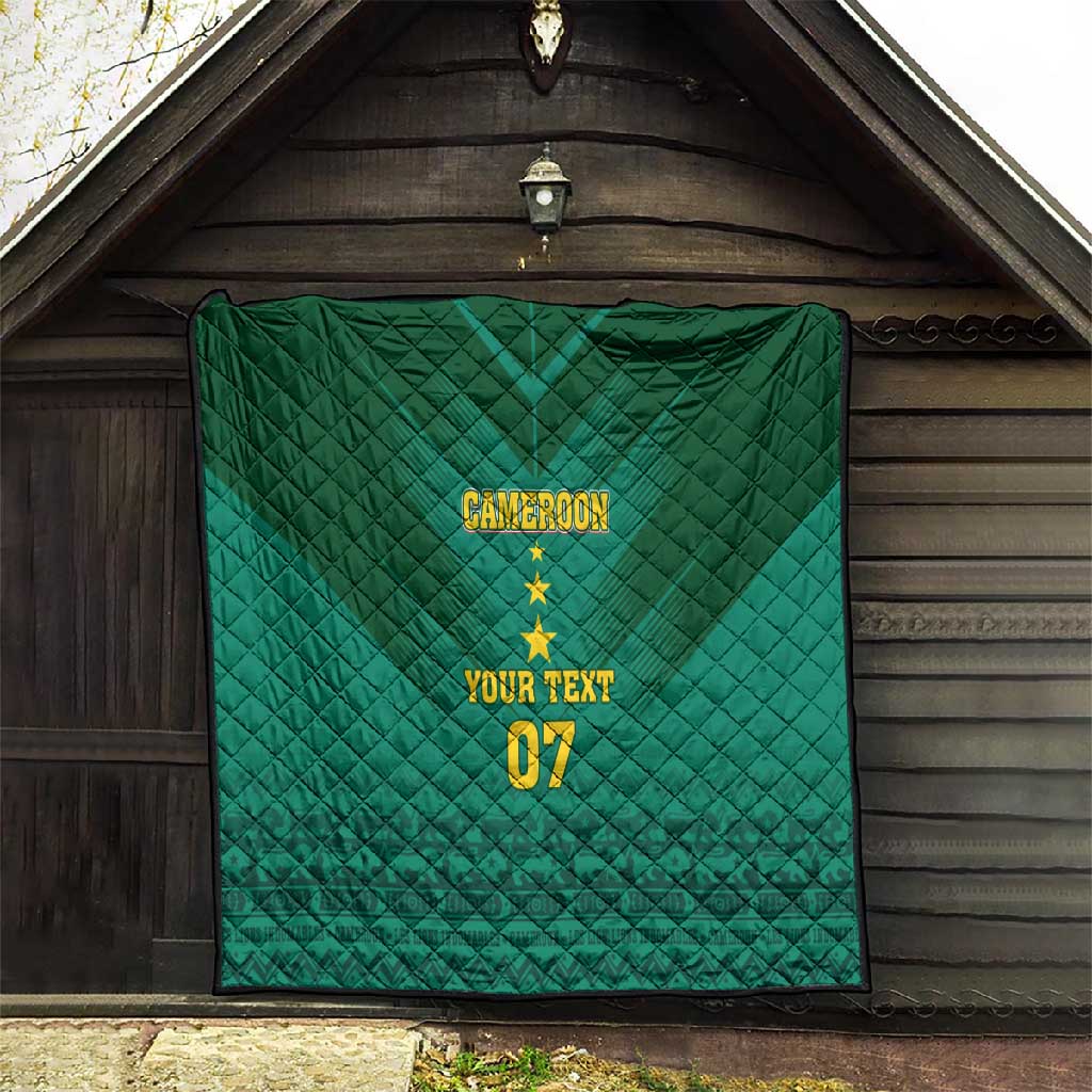 Custom Cameroon Football Quilt Nations Cup 2024 Les Lions Indomptables LT7