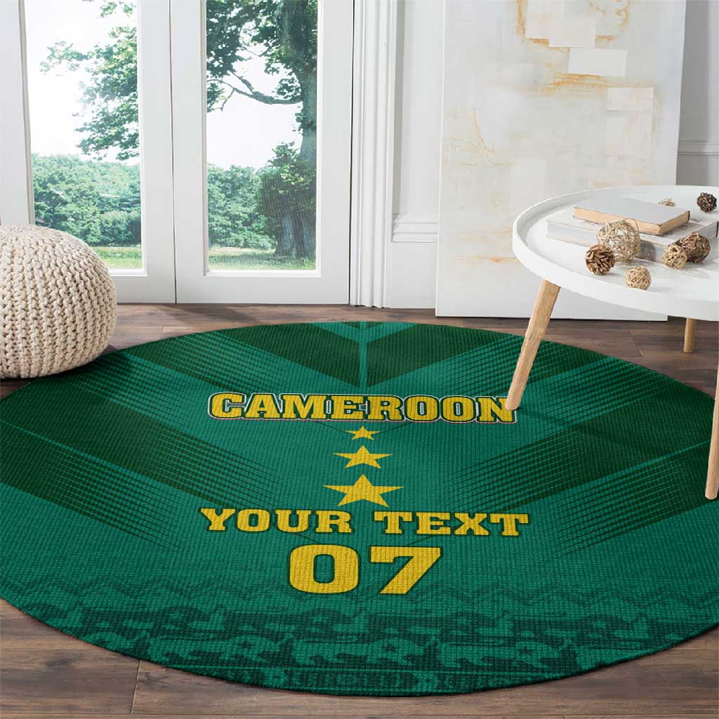 Custom Cameroon Football Round Carpet Nations Cup 2024 Les Lions Indomptables LT7