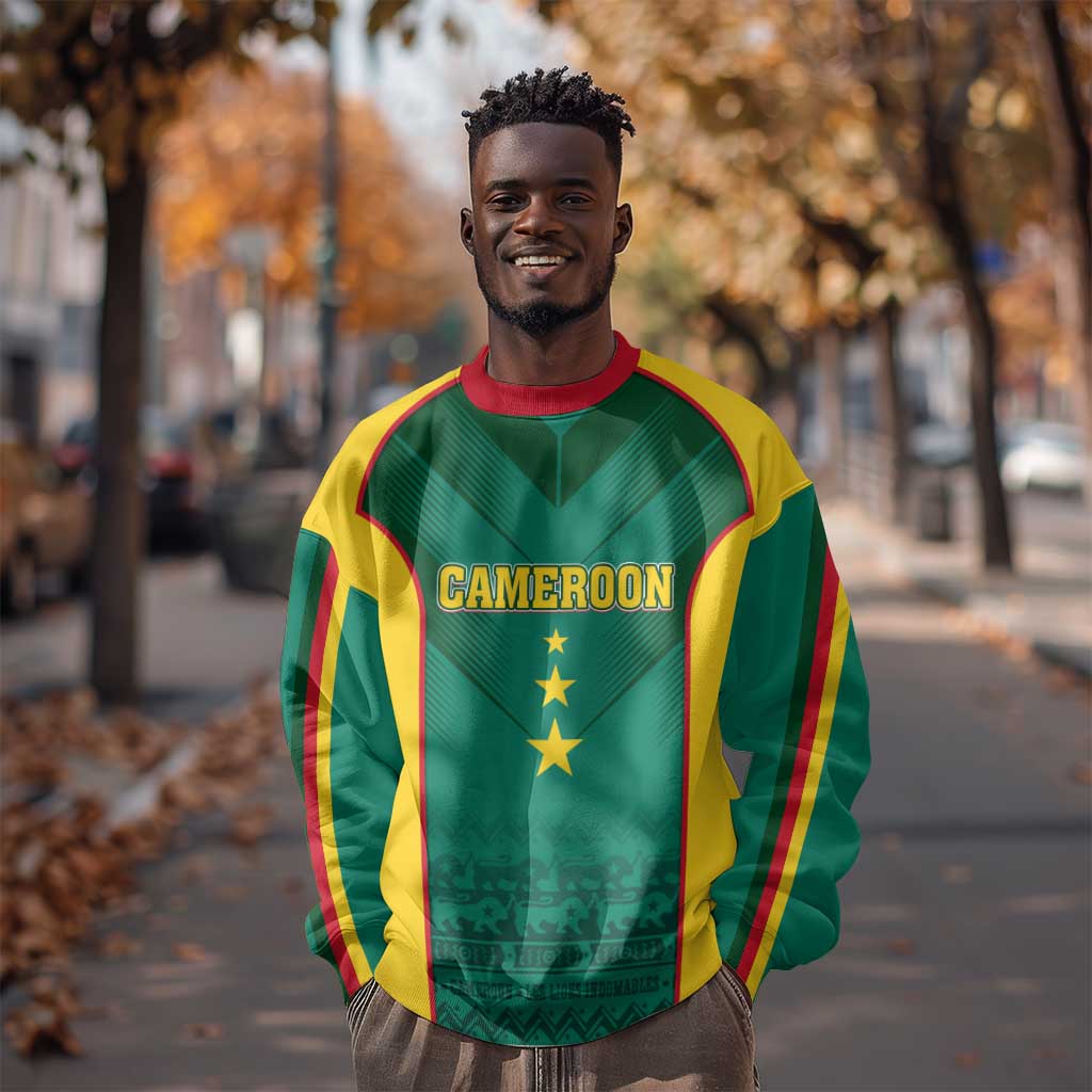 Custom Cameroon Football Sweatshirt Nations Cup 2024 Les Lions Indomptables LT7