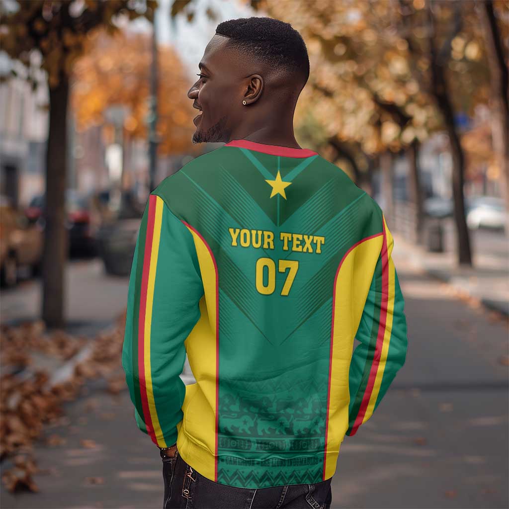 Custom Cameroon Football Sweatshirt Nations Cup 2024 Les Lions Indomptables LT7
